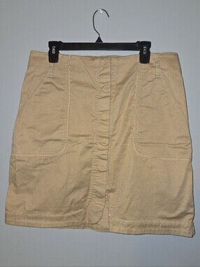Loft Classic Tan Cotton A-Line Skirt